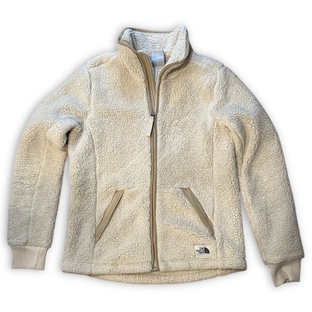 The North Face Campshire Full Zip Sherpa Fleece Jacket Women’s S Beige/Khaki Tan - Picture 7 of 11